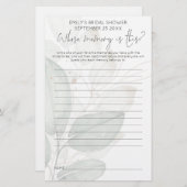 ウェディングシャワーのゲーム 誰の記憶に彩られた葉 (正面/裏面)