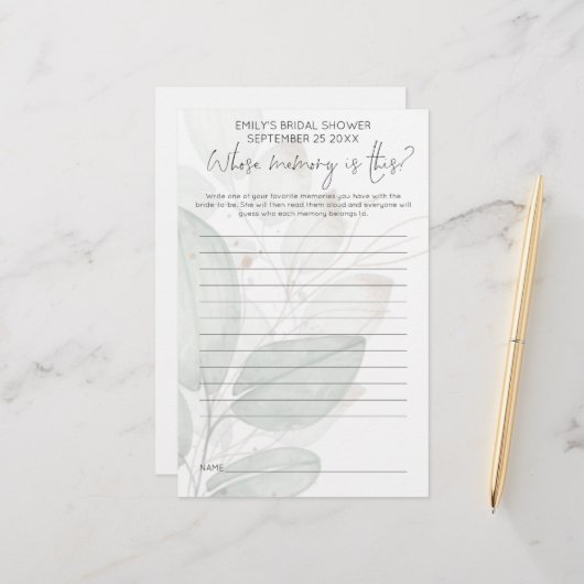 ウェディングシャワーのゲーム 誰の記憶に彩られた葉 (正面/裏面インサイチュ)