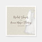 ウェディングシャワーのシンプルなドレス モダンな花  スタンダードカクテルナプキン (正面)