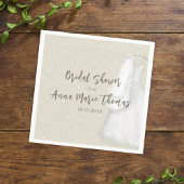 ウェディングシャワーのシンプルなドレス モダンな花  スタンダードカクテルナプキン