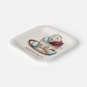 ウェディングシャワーのティーカップ ペーパープレート (傾斜あり)