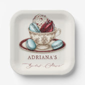 ウェディングシャワーのティーカップ ペーパープレート (正面)