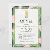 ウェディングシャワーのトロピカルなパイナップルパームの招待状 招待状 (正面)