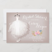 ウェディングシャワーのドレスにお誘い 招待状 (正面)
