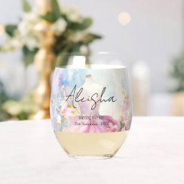 ウェディングシャワーのドレスをカスタマイズしてくれてありがとう ステムなしワイングラス