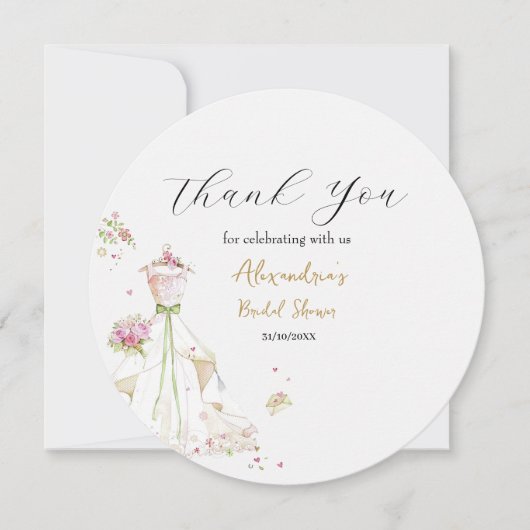 ウェディングシャワーのドレスをカスタマイズしよう お礼 サンキューカード (正面)