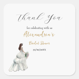 ウェディングシャワーのドレスをカスタマイズしよう お礼 スクエアシール