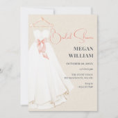 ウェディングシャワーのドレス 招待状 (正面)