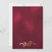ウェディングシャワーのバーガンディゴールドクラシックエレガント 招待状 (裏面)