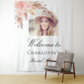 ウェディングシャワーのパンパス草とバラ色のアーチ写真 タペストリー (インサイチュ)