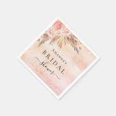 ウェディングシャワーのパンパス草とローズゴールドのピンクの花 スタンダードカクテルナプキン (角)