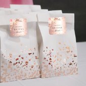 ウェディングシャワーのパンパス草とローズゴールドの花 スクエアシール