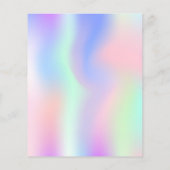 ウェディングシャワーのピンクのホログラムドレス招待状 チラシ (裏面)