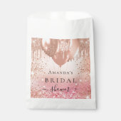 ウェディングシャワーのピンクのローズゴールドの風船 フェイバーバッグ (正面)