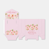 ウェディングシャワーのピンクの花の感謝 フェイバーボックス (折り畳みなし)