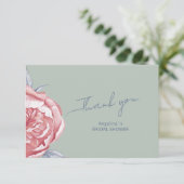 ウェディングシャワーのフラットな感謝カード サンキューカード (スタンド正面)