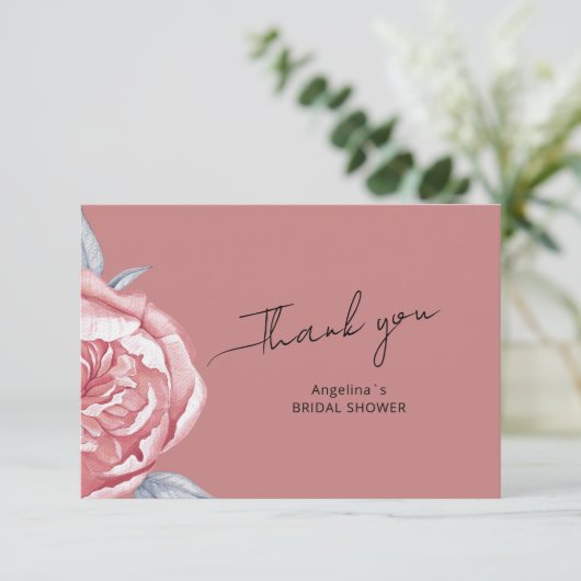 ウェディングシャワーのフラットな感謝カード サンキューカード (スタンド正面)