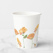 ウェディングシャワーのペーパーカップ オレンジポピー花 紙コップ (裏面)