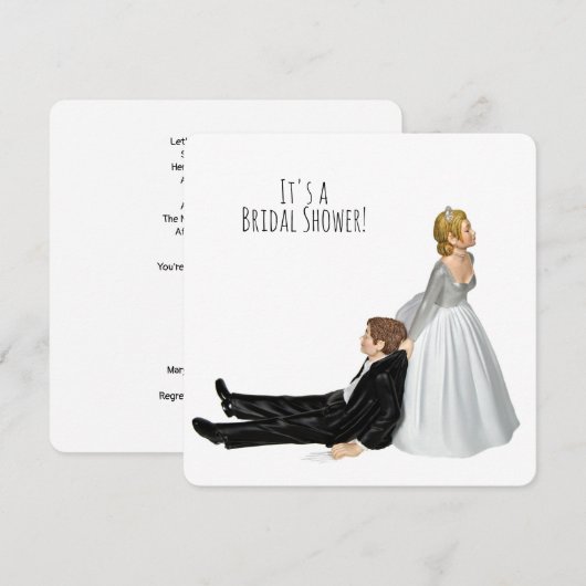 ウェディングシャワーのユーモア 招待状 (正面/裏面)