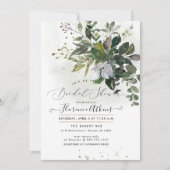 ウェディングシャワーのラスティックブルーガムユーカリ 招待状 (正面)