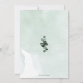 ウェディングシャワーのラスティックブルーガムユーカリ 招待状 (裏面)