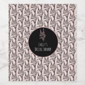 ウェディングシャワーのランジェリーパーティー ピンクの模様 ワインラベル (シングルラベル)