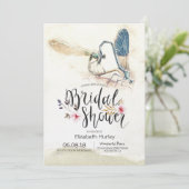 ウェディングシャワーの優雅な愛のハート形のトンボの交尾 招待状 (スタンド正面)