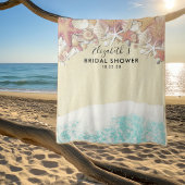 ウェディングシャワーの写真用背景 夏のビーチ タツノオシ タペストリー