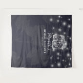 ウェディングシャワーの写真用背景 木製のメイソンジャー ライト タペストリー (正面(横))