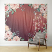 ウェディングシャワーの写真用背景 花のストリングライト タペストリー (インサイチュ(横))