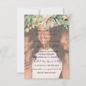 ウェディングシャワーの写真  花 ゴールドスパークのリース 招待状 (正面)