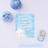 ウェディングシャワーの冬の不思議な世界をテーマにした予算の招待状 チラシ (シングル)