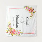 ウェディングシャワーの壁をパーソナライズ タペストリー (正面(横))