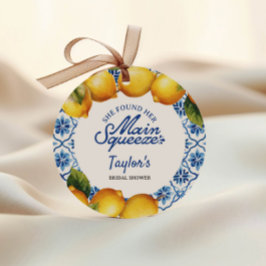 ウェディングシャワーの夏のレモン フェイバータグ