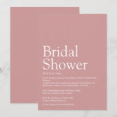 ウェディングシャワーの定義 ダスティローズピンク 招待状 (正面/裏面)