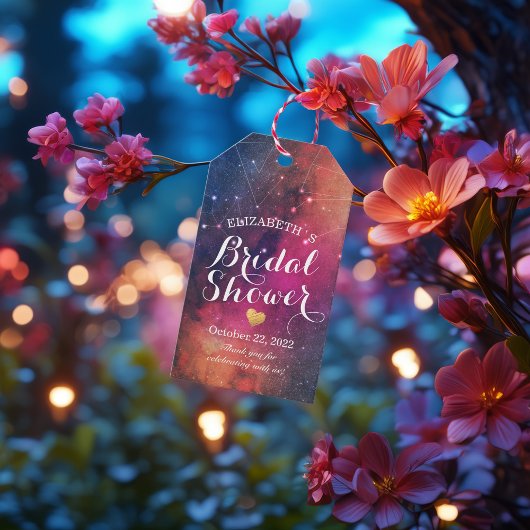 ウェディングシャワーの感謝を伝えるギャラクシー・スターリー・コンステレーション ギフトタグ