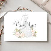 ウェディングシャワーの感謝を込めたウェディングドレスの感謝カード サンキューカード