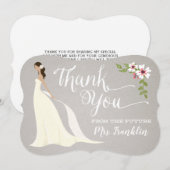 ウェディングシャワーの感謝カード - キャラメル サンキューカード (正面/裏面)