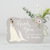 ウェディングシャワーの感謝カード - キャラメル サンキューカード (スタンド正面)