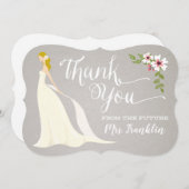 ウェディングシャワーの感謝カード - ブロンド サンキューカード (正面/裏面)