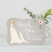 ウェディングシャワーの感謝カード - ブロンド サンキューカード (スタンド正面)