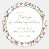 ウェディングシャワーの感謝ステッカー ラウンドシール (正面)