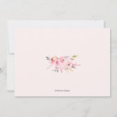 ウェディングシャワーの招待状, 水彩のソフトピンクの芍薬 招待状 (裏面)