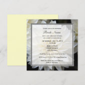 ウェディングシャワーの招待状、白いダリアの花 招待状 (正面/裏面)