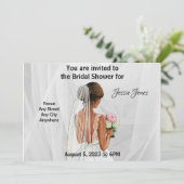 ウェディングシャワーの招待状。編集可能なテキストと画像 招待状 (スタンド正面)