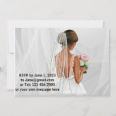 ウェディングシャワーの招待状。編集可能なテキストと画像 招待状 (裏面)