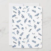 ウェディングシャワーの招待状（青い月桂樹のモノグラム） 招待状 (裏面)