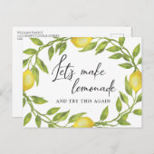ウェディングシャワーの日程変更 レモン グリーン ポストカード (正面/裏面)