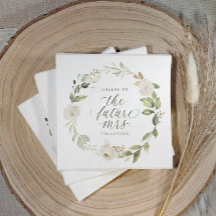 ウェディングシャワーの未来の花嫁 ウォーターカラーフラワーリーフ