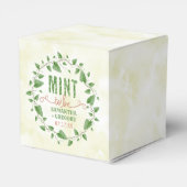 ウェディングシャワーの水の色の葉のリースミントする フェイバーボックス (裏面サイド)